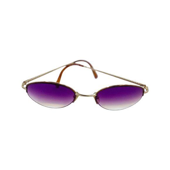 80\'s 90\'s Small CHRISTIAN DIOR Sunglasses Eyewear Gold Metal Frames Purple Lens main image 4